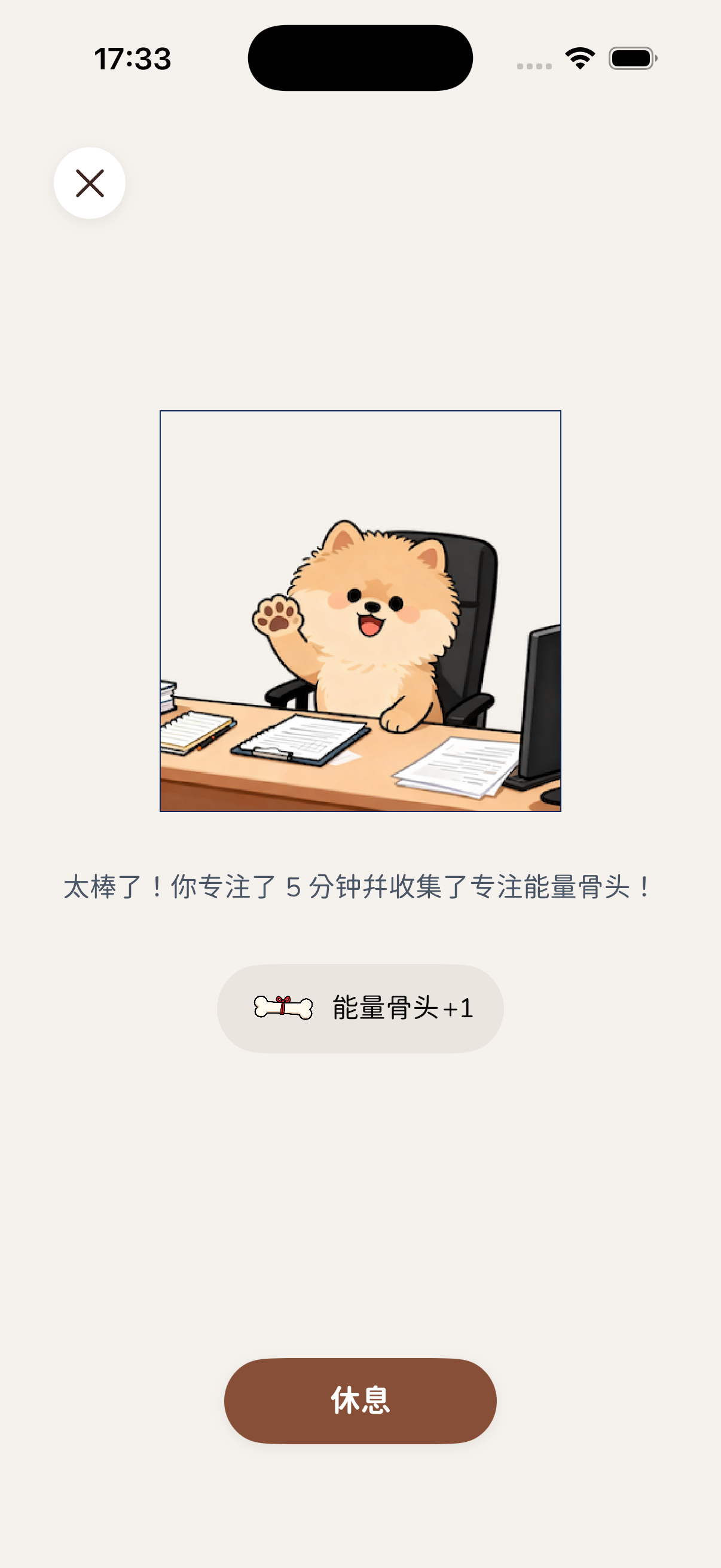 PuppyFocus success screen